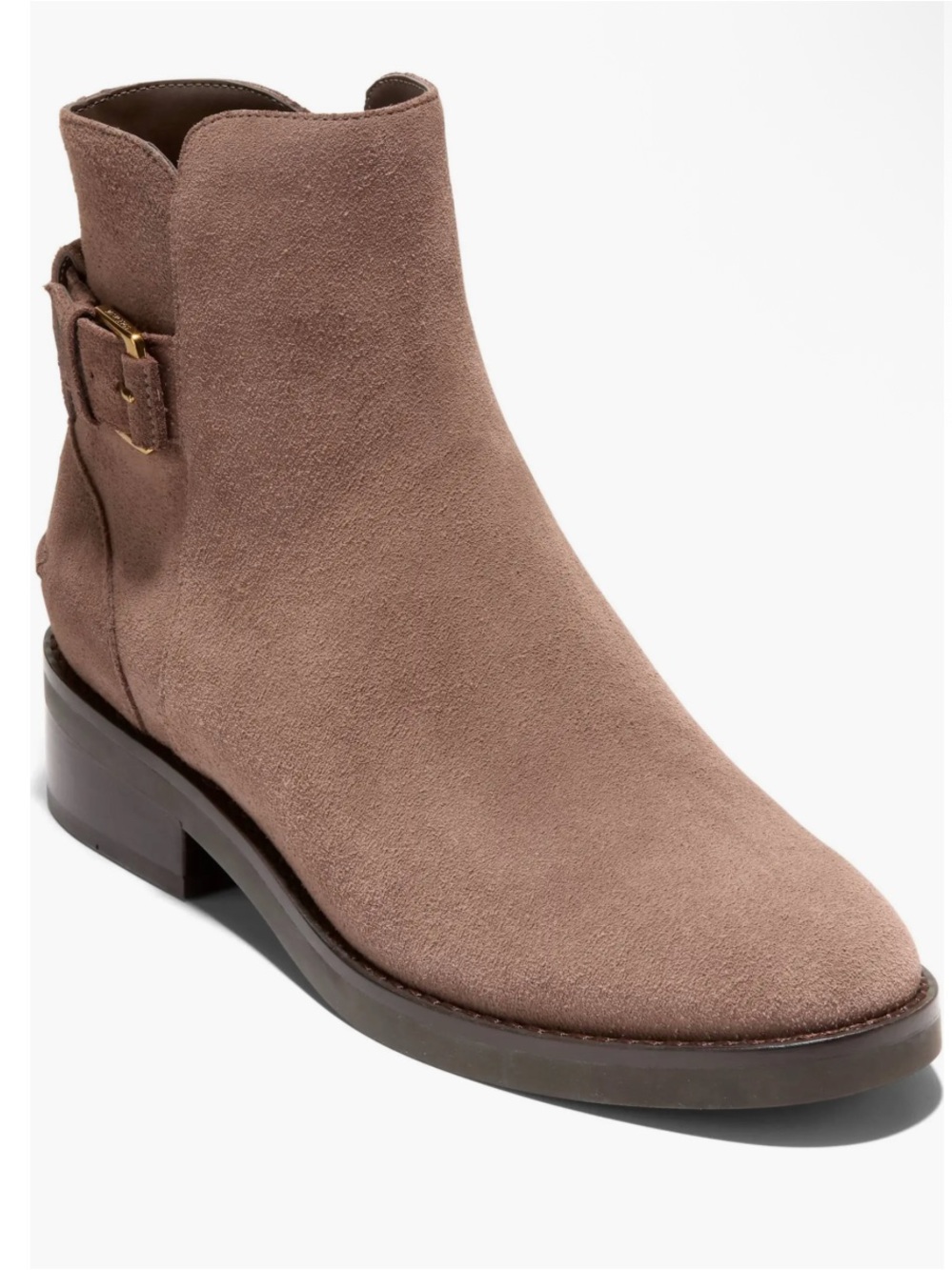COLE HAAN Women's Hampshire Buckle Ankle Boots In Lava Suede Women’s Size 8.5C
